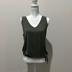 Express Olive Green V-Neck Tank Top